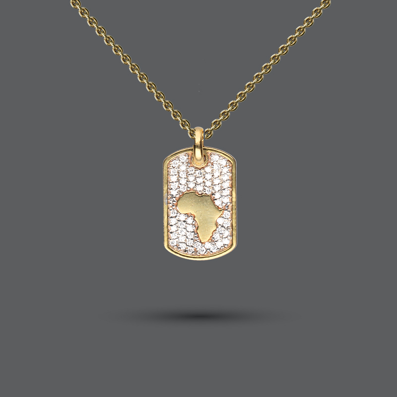 Diamond Africa Tag Pendant & Chain