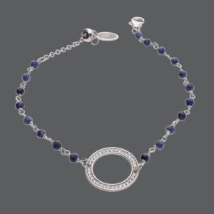 Diamond Circle Silhouette Sapphire Bracelet