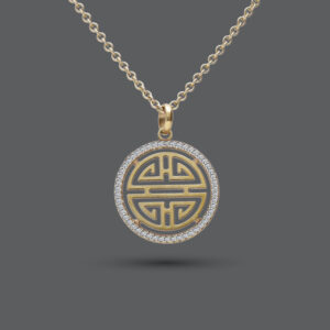 Diamond Double Happiness Necklace