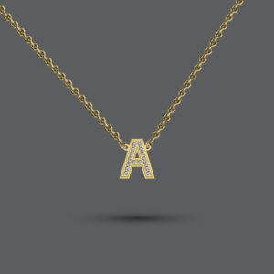 Diamond Pave Set Initial Necklace