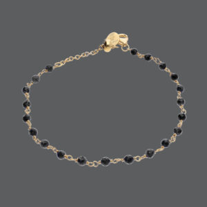 Gold Black Spinel Beaded Bracelet
