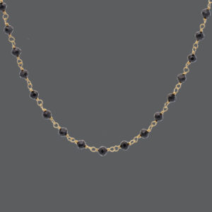 Gold Black Spinel Necklace