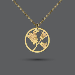 Gold Bluebell Flower Necklace
