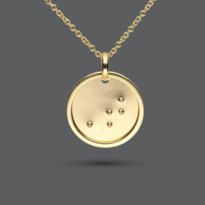 Gold Braille Initial Disc Necklace