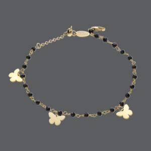 Gold Butterfly & Spinel Bracelet