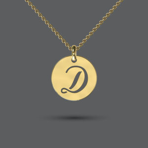 Gold Cutout Initial Disc Necklace