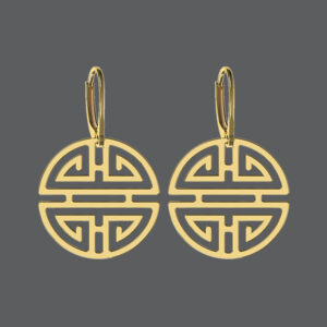Gold Double Happiness Earrings