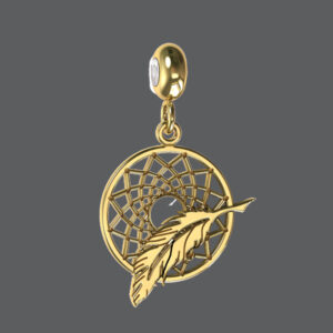 Gold Dream Catcher Charm