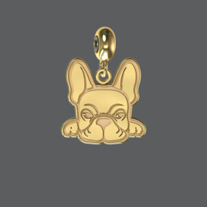 Gold French Bulldog Charm