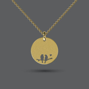 Gold Love Birds Necklace