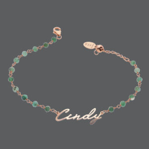 Gold Name & Emerald Bracelet