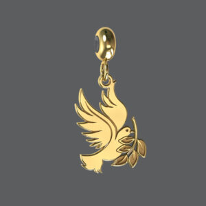 Gold Peace Dove Charm