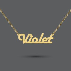 Gold Retro Name Necklace