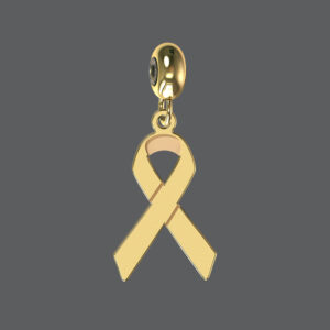 Gold Ribbon Charm