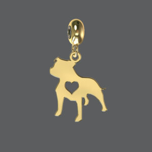 Gold Staffie Charm