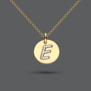 Initial Diamond Disc Necklace