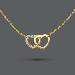 Interlocking Heart Diamond Necklace