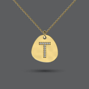 Pebble Initial Diamond Necklace
