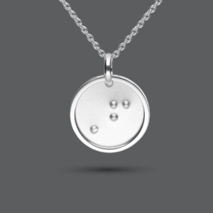 Silver Braille Initial Disc Necklace
