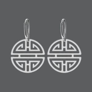 Silver Double Happiness Earrings