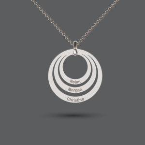 Silver Engravable Triple Circle Necklace