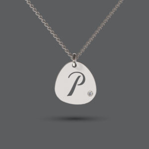 Silver Pebble Initial Necklace