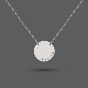 Silver Personalised Disc Necklace