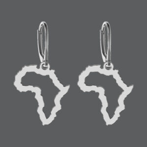 Silver Silhouette Africa Earrings