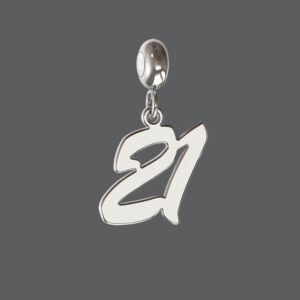 Sterling Silver 21 Charm