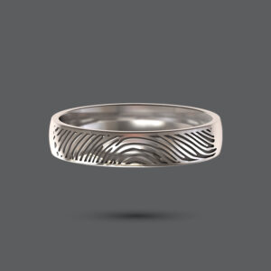 Sterling Silver Comfort Fit Fingerprint Ring