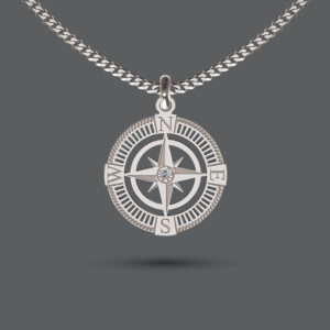 Sterling Silver Compass Necklace