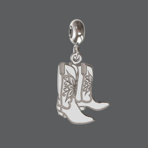 Sterling Silver Cowboy Boots Charm