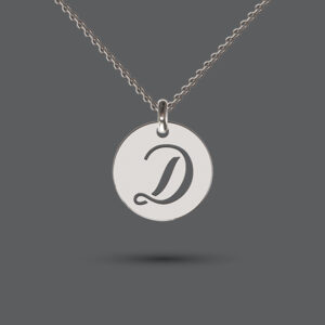 Sterling Silver Cut-out Initial Disc Necklace