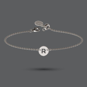 Sterling Silver Initial Disc Bracelet