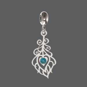 Sterling Silver Peacock Feather Charm