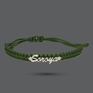 Sterling Silver Personalised Name Cord Bracelet