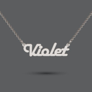 Sterling Silver Retro Name Necklace