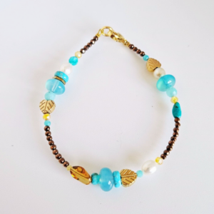 Serene Forge - Chalcedony, Howlite, Amazonite, Pearl & Hematite Bracelet