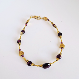 Crimson Forge - Garnet & Hematite Bracelet